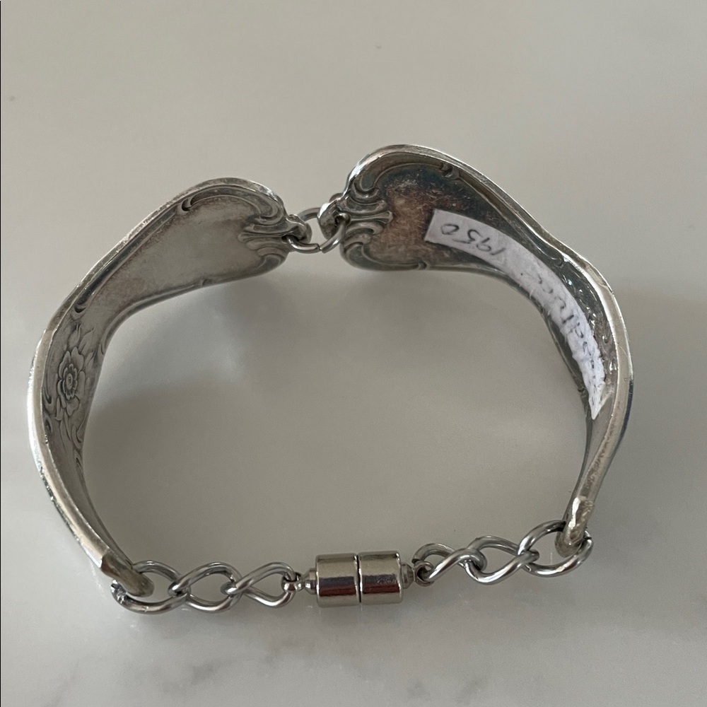 Vintage Silverware Spoon bracelet. Signature 1950 monogrammed with “A” - Picture 2 of 3